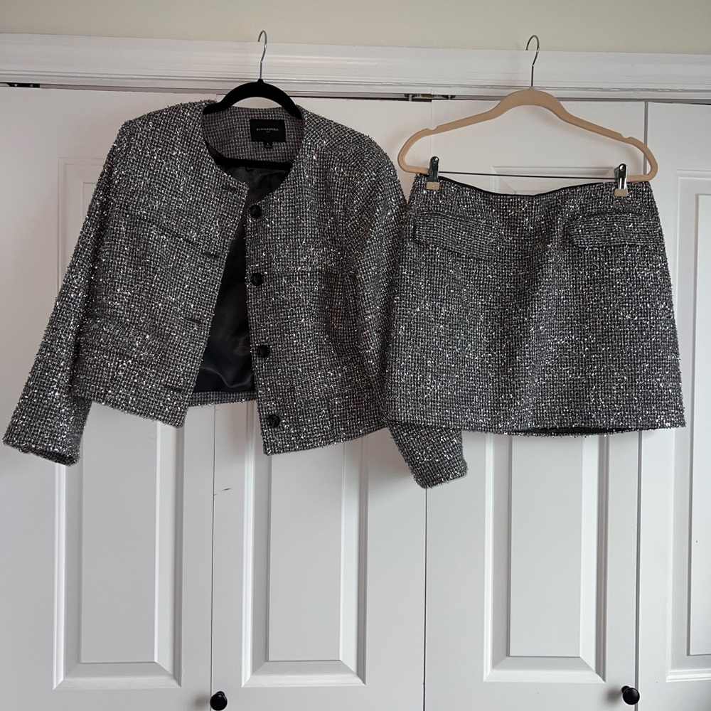 Banana Republic Gray Tweed Mini Skirt